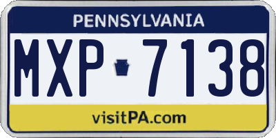 PA license plate MXP7138