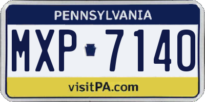 PA license plate MXP7140