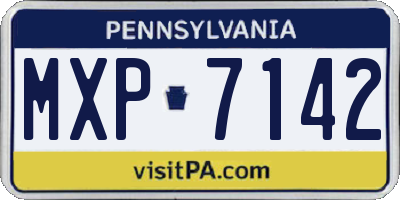 PA license plate MXP7142