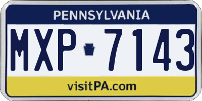 PA license plate MXP7143