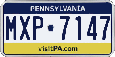 PA license plate MXP7147