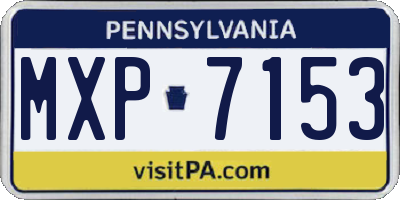 PA license plate MXP7153