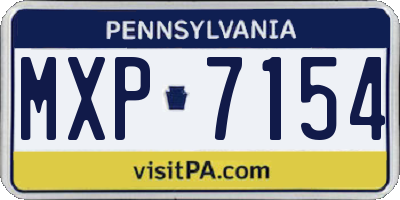 PA license plate MXP7154