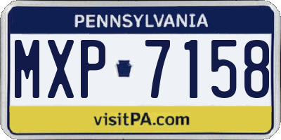 PA license plate MXP7158