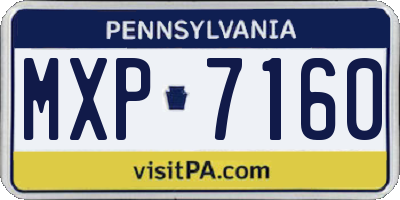 PA license plate MXP7160