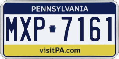 PA license plate MXP7161