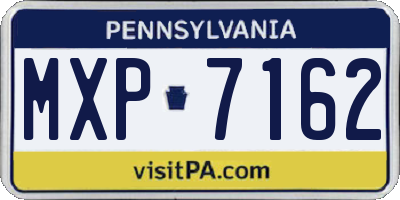 PA license plate MXP7162