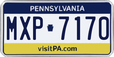 PA license plate MXP7170