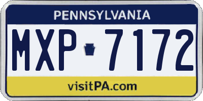PA license plate MXP7172