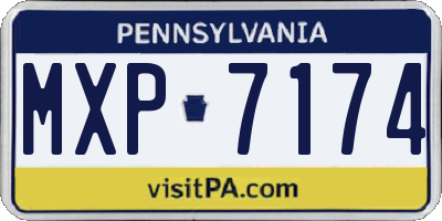 PA license plate MXP7174