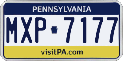 PA license plate MXP7177