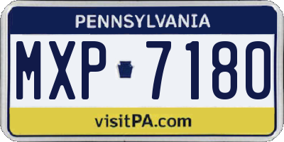 PA license plate MXP7180