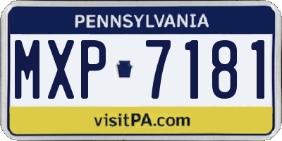 PA license plate MXP7181