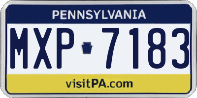 PA license plate MXP7183