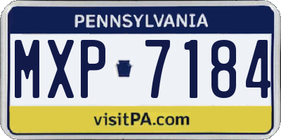 PA license plate MXP7184