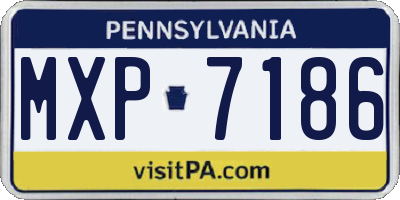 PA license plate MXP7186