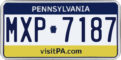 PA license plate MXP7187