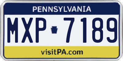 PA license plate MXP7189