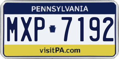 PA license plate MXP7192