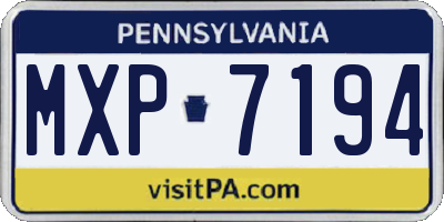PA license plate MXP7194