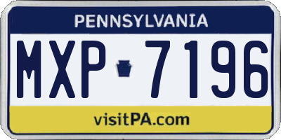 PA license plate MXP7196