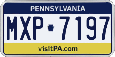 PA license plate MXP7197