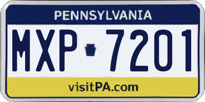 PA license plate MXP7201