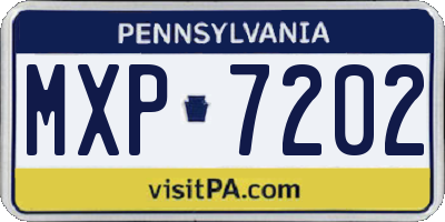 PA license plate MXP7202