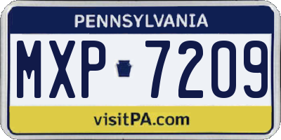 PA license plate MXP7209