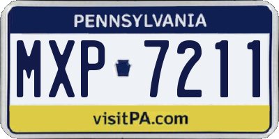 PA license plate MXP7211