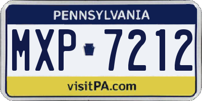 PA license plate MXP7212