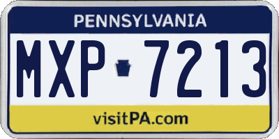 PA license plate MXP7213