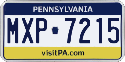 PA license plate MXP7215