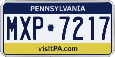 PA license plate MXP7217