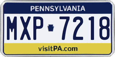 PA license plate MXP7218