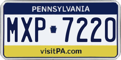 PA license plate MXP7220