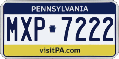 PA license plate MXP7222