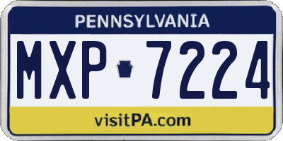 PA license plate MXP7224