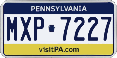 PA license plate MXP7227