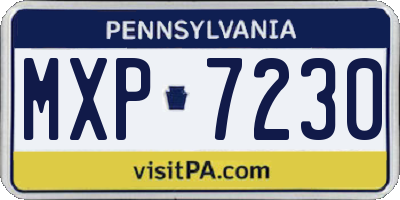 PA license plate MXP7230