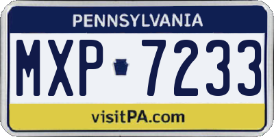 PA license plate MXP7233
