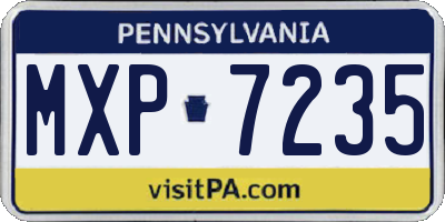 PA license plate MXP7235