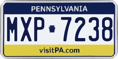 PA license plate MXP7238