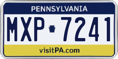 PA license plate MXP7241