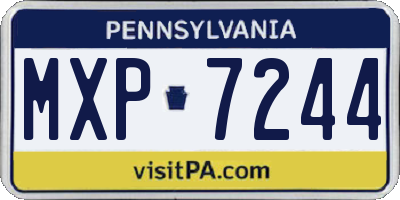 PA license plate MXP7244