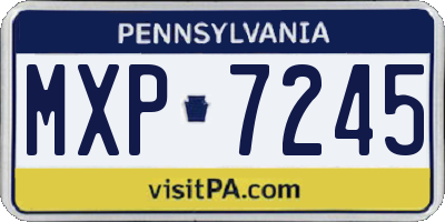 PA license plate MXP7245