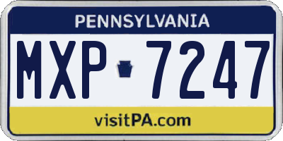 PA license plate MXP7247