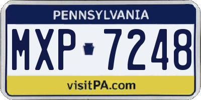 PA license plate MXP7248