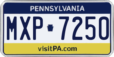 PA license plate MXP7250