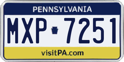PA license plate MXP7251